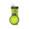 2-in-1 Portable Pet Outdoor Bottle with Collapsible Folding Silicone Cup – Water and Food Combo Set for Travel