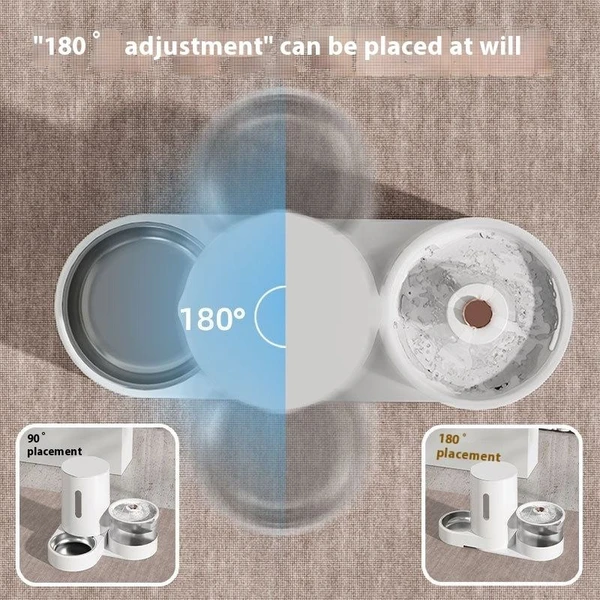 2-in-1 Large Capacity Automatic Pet Feeder with Electric Water Fountain for Dogs & Cats - Green