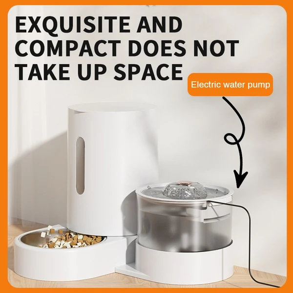 2-in-1 Large Capacity Automatic Pet Feeder with Electric Water Fountain for Dogs & Cats - Green