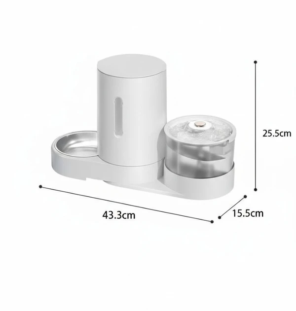 2-in-1 Large Capacity Automatic Pet Feeder with Electric Water Fountain for Dogs & Cats - Green