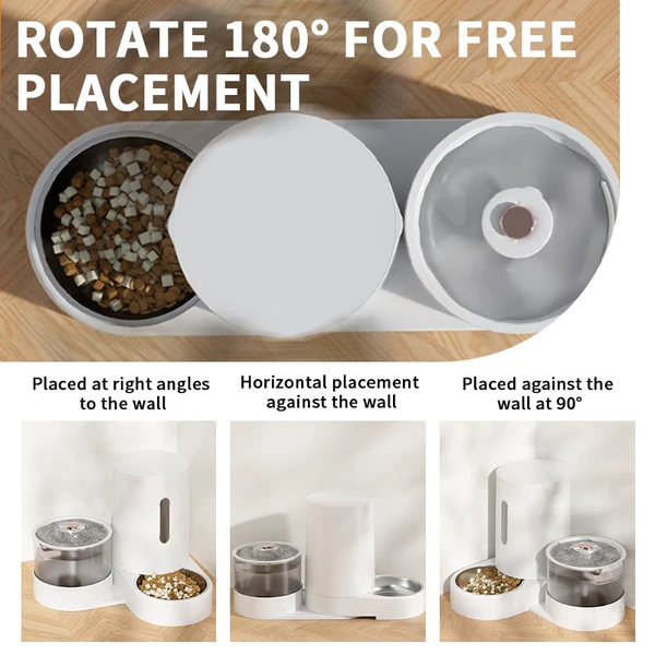 2-in-1 Large Capacity Automatic Pet Feeder with Electric Water Fountain for Dogs & Cats - Green