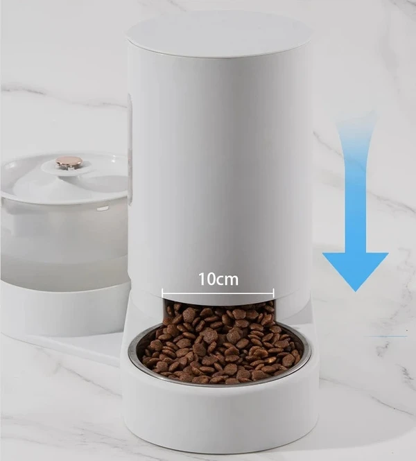 2-in-1 Large Capacity Automatic Pet Feeder with Electric Water Fountain for Dogs & Cats - Green