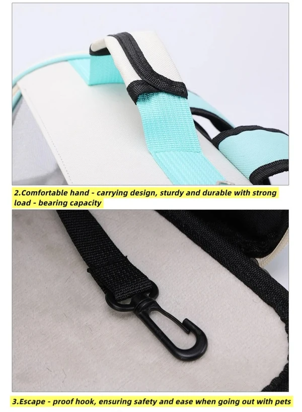 Hello Cat Portable Travel Pet Backpack – Comfortable Foldable Breathable Double Shoulder Bag for Cats & Small Dogs 