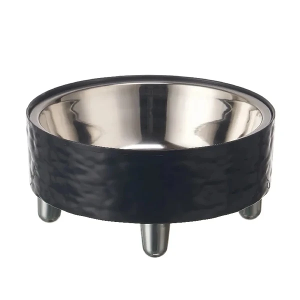 Elevated Wavy Pet Bowl with Stainless Steel Internal Bowl for Cats & Dogs 