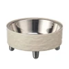 Elevated Wavy Pet Bowl with Stainless Steel Internal Bowl for Cats & Dogs 