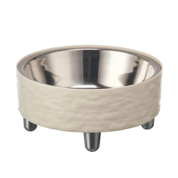 Elevated Wavy Pet Bowl with Stainless Steel Internal Bowl for Cats & Dogs 