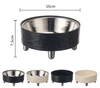 Elevated Wavy Pet Bowl with Stainless Steel Internal Bowl for Cats & Dogs 