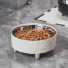 Elevated Wavy Pet Bowl with Stainless Steel Internal Bowl for Cats & Dogs 