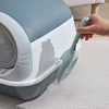 Cute Cat Head Closed Litter Box Enclosed with Scoop & Filter with Odor Control & Drawer Tray 