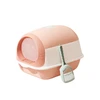 Cute Cat Head Closed Litter Box Enclosed with Scoop & Filter with Odor Control & Drawer Tray 