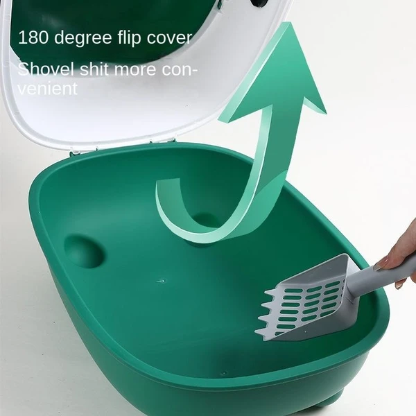Detachable Enclosed Large Cat Litter Box with Scoop (56x39x40cm)