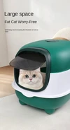 Detachable Enclosed Large Cat Litter Box with Scoop (56x39x40cm)