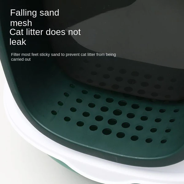 Detachable Enclosed Large Cat Litter Box with Scoop (56x39x40cm)