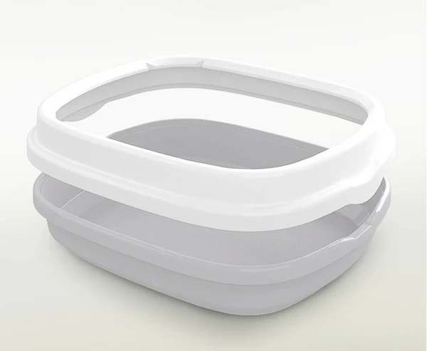 Easy Clean Cat Litter Box with Frame & Scoop (48*40*13cm) 