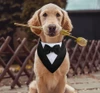 Dog Wedding Tuxedo Bandana with Bow Tie – Adjustable Formal Pet Outfit for Medium & Large Dogs (Size L)
