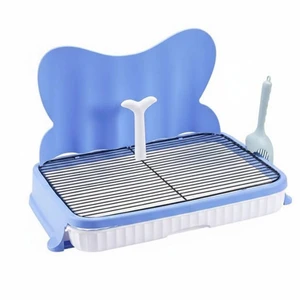Large Dog Training Toilet Tray with Metal Grate & Anti-urine Splash 63x43x39cm