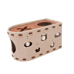 Detachable Felt Cat House Scratching Cave Bed for Indoor Cats