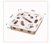 Interactive Soft Felt Cat Puzzle Toy Square Maze Box with 2 Plastic Balls for Indoor Cats