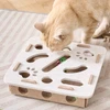 Interactive Soft Felt Cat Puzzle Toy Square Maze Box with 2 Plastic Balls for Indoor Cats