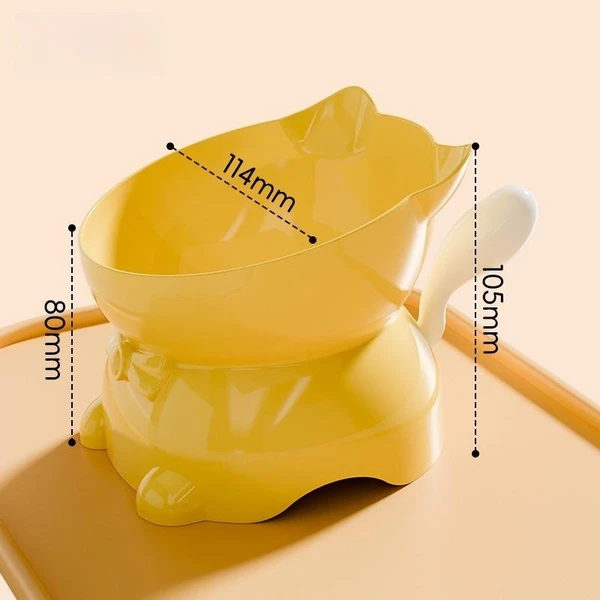 Elevated Neck Protection Plastic Pet Bowl for Cats & Small Dogs