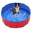 Portable PVC Pet Swimming Pool & Bathtub, Waterproof, Foldable, Indoor & Outdoor for Dogs (Blue-80cm)