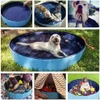 Portable PVC Pet Swimming Pool & Bathtub, Waterproof, Foldable, Indoor & Outdoor for Dogs (Blue-80cm)