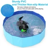Portable PVC Pet Swimming Pool & Bathtub, Waterproof, Foldable, Indoor & Outdoor for Dogs (Blue-80cm)