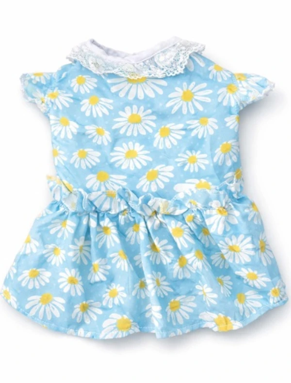 Pet Dress for Dogs & Cats – Outfit with Lace Collar & Ruffle Sleeves (Size:M)