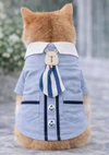 Pet Shirt for Cats & Small Dogs – Light Blue Polka Dot Outfit with Back Tie & Dual Buttons (Size: XS)