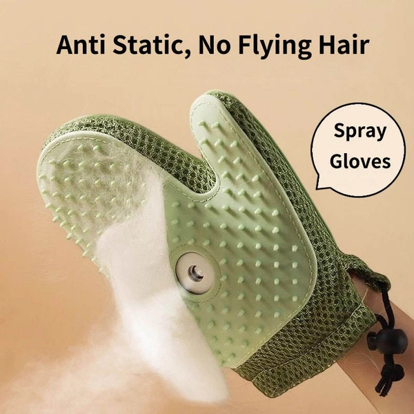 USB Rechargeable Steam Pet Glove – Spray Grooming Tool for Hair Removal & Massage 