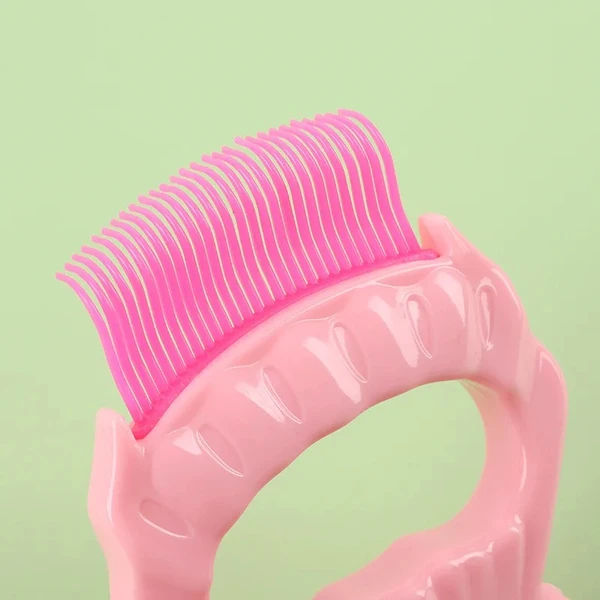 Ergonomic Pet Grooming Comb for Dogs & Cats – Fine Tooth Flea & Tangle Remover (Pink)