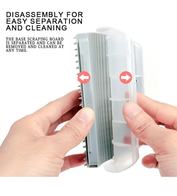 Plastic Self Grooming Hair Remover Cat Brush Corner Design with Catnip - Grey