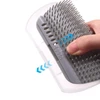 Plastic Self Grooming Hair Remover Cat Brush Corner Design with Catnip - Grey