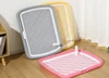 Large Dog Toilet Tray with Removable Mesh Grid & Guide Column for Medium & Large Dogs (65×50cm)