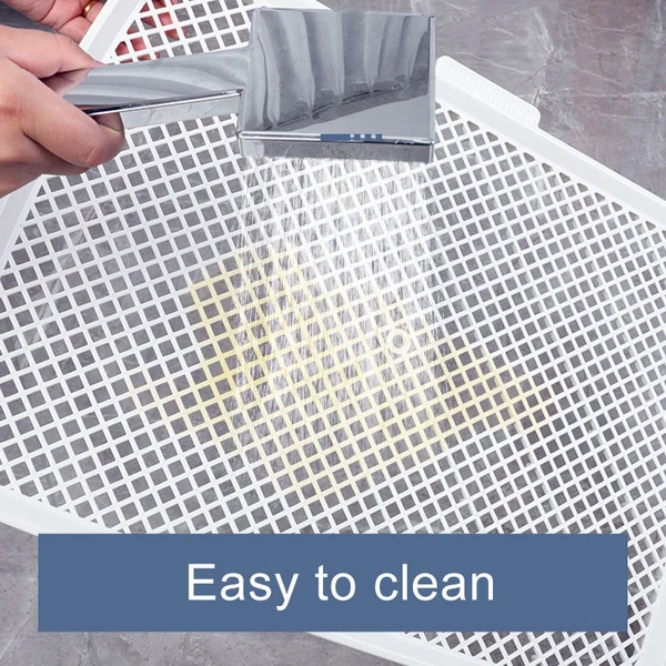 Large Dog Toilet Tray with Removable Mesh Grid & Guide Column for Medium & Large Dogs (65×50cm)