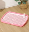 Large Dog Toilet Tray with Removable Mesh Grid & Guide Column for Medium & Large Dogs (65×50cm)