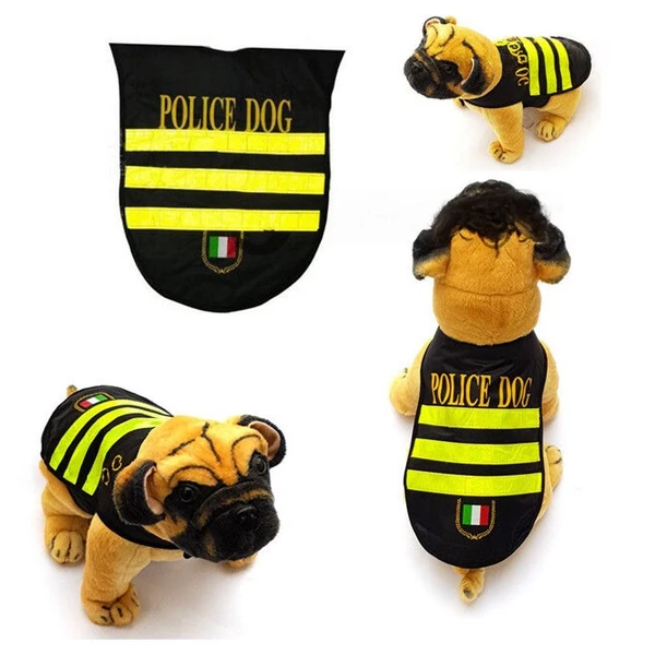 Waterproof Dog Vest with Reflective Safety Tapes for Night Walking (Black)