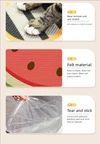 Cartoon Printed Durable Cat Scratching Mat Easy Installation Self-Adhesive for Cats (80cmx50cm)