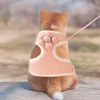 Adjustable Pet Harness Vest & Leash Lightweight Soft Mesh Breathable with Cute Flower for Dogs & Cats