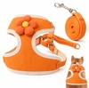 Adjustable Pet Harness Vest & Leash Lightweight Soft Mesh Breathable with Cute Flower for Dogs & Cats