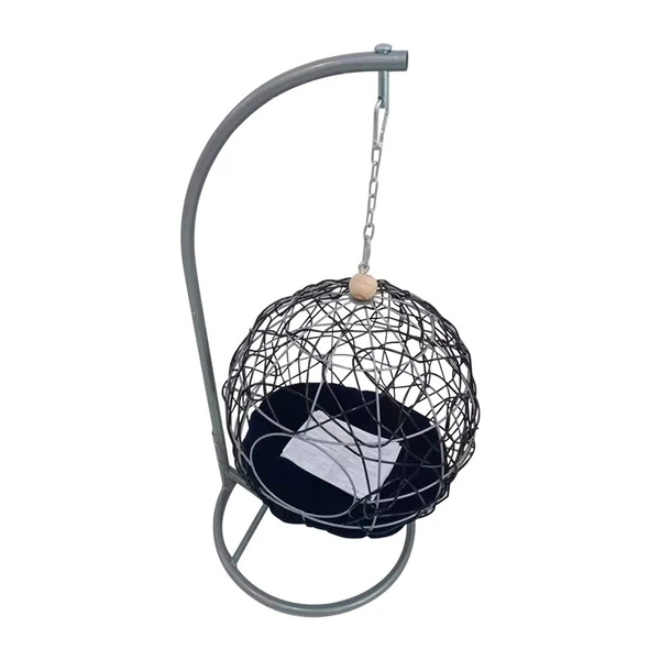  Durable Comfortable Metal Cat Hammock Bed Swing with Stand (85x60x45cm)