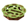 Interactive Soft Felt Cat Puzzle Toy Round Maze Box with 2 Plastic Balls for Indoor Cats (Green)