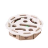 Interactive Soft Felt Cat Puzzle Toy Round Maze Box with 2 Plastic Balls for Indoor Cats