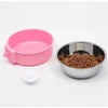 Detachable Round Pet Hanging Plastic Bowl with Stainless Steel Internal Bowl Suitable for Dog Cage