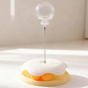 Interactive Turntable Cat Toy with Spring Treat Dispenser Ball for Indoor Cats