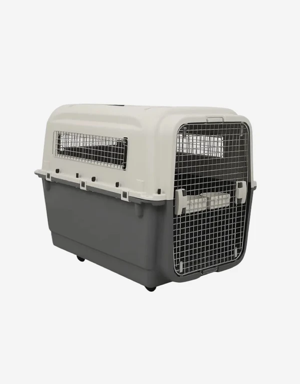 Naomi IATA Airline Approved Dog Travel Crate with Wheels & Bowls – Heavy Duty Dog Flight Kennel for Medium & Large Dogs (90 cm)