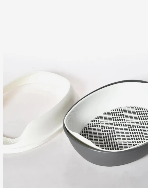 Naomi Large Splash-Proof Cat Litter Box with Sifting Tray Net & Scoop – Anti-Scatter High-Sided Kitty Toilet (50x38x20cm) (YE87651N)