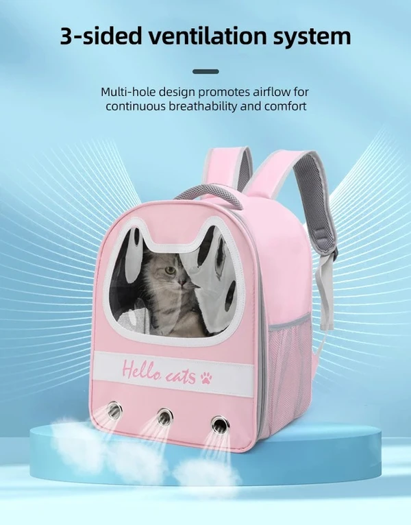Hello Cats Backpack for Travel & Hiking-Breathable Double Shoulder Bag for Cats