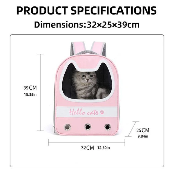 Hello Cats Backpack for Travel & Hiking-Breathable Double Shoulder Bag for Cats