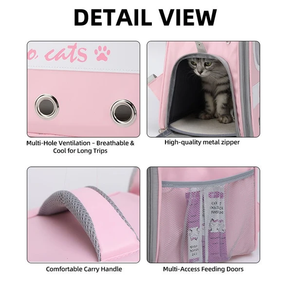 Hello Cats Backpack for Travel & Hiking-Breathable Double Shoulder Bag for Cats